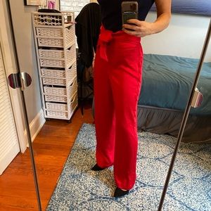 Express Super High Waisted Trousers Red